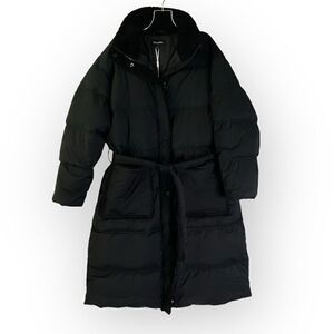 Meotine Sandie Coat Black Long Puffer S/M Down Filled Faux Fur